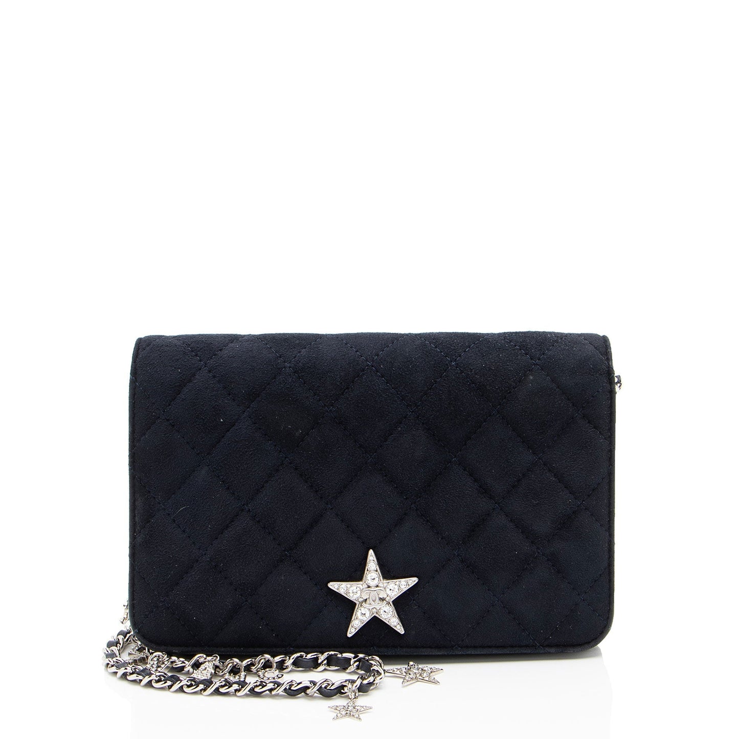 Chanel Suede Cocostellar Wallet on Chain Crossbody