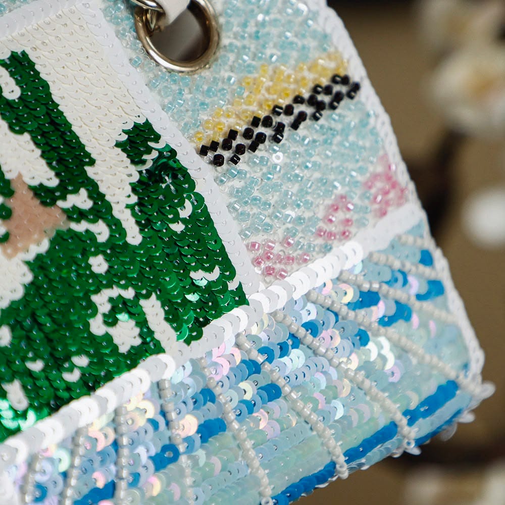 Chanel Classic Double Flap Sequin Patchwork Shoulder Bag Multicolor
