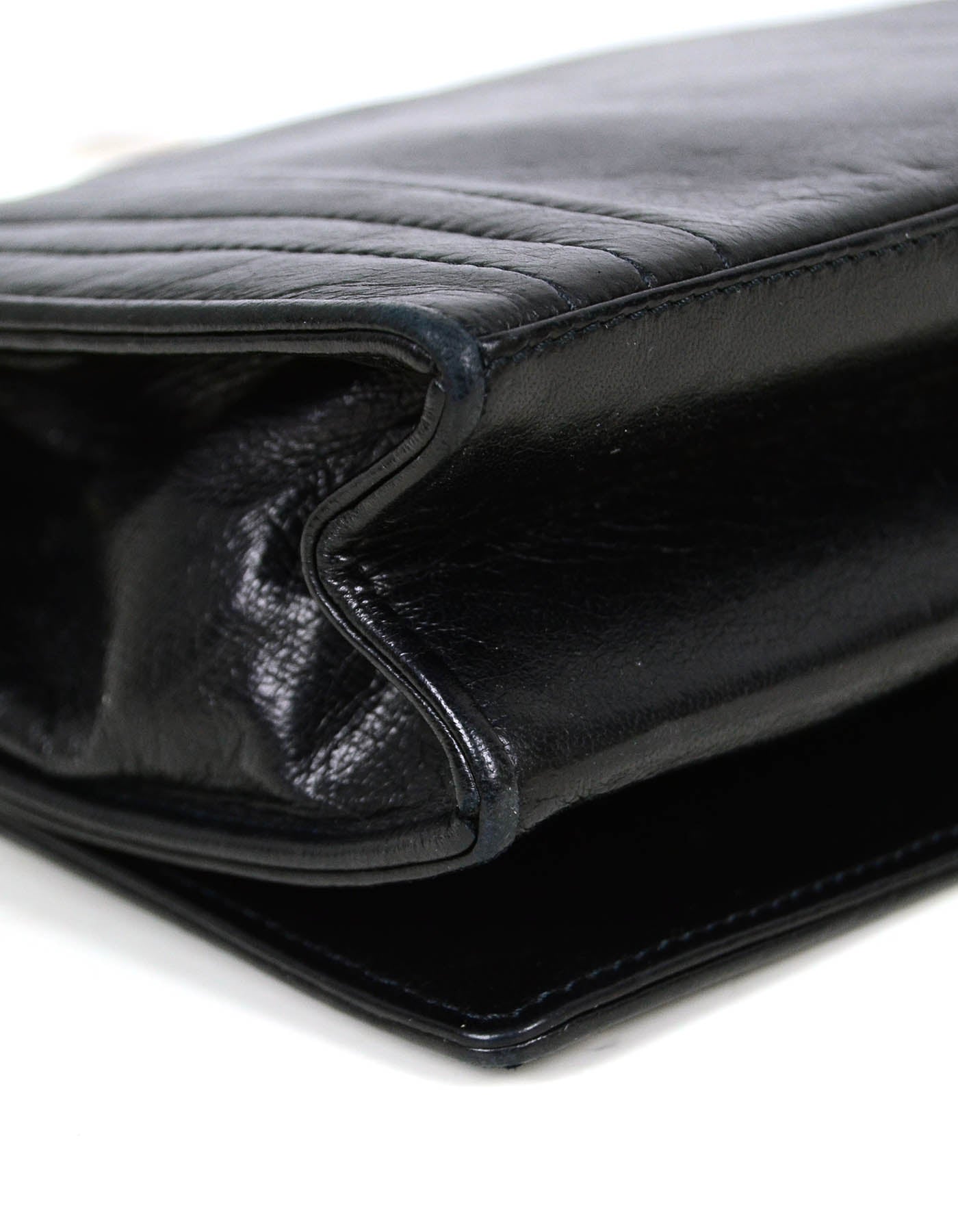 Chanel Black Lambskin Leather CC Stitched Mini Bag