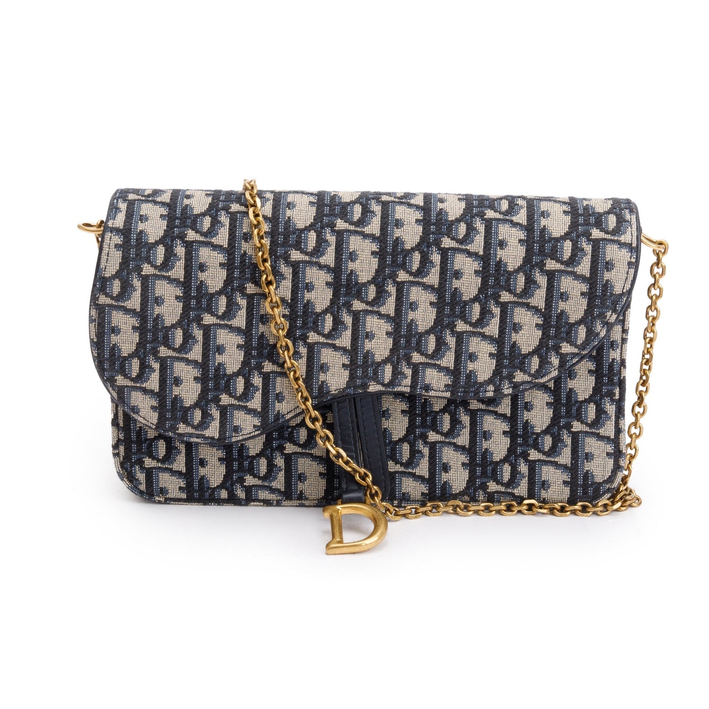 Christian Dior 2026 Oblique Jacquard Saddle Pouch with Chain