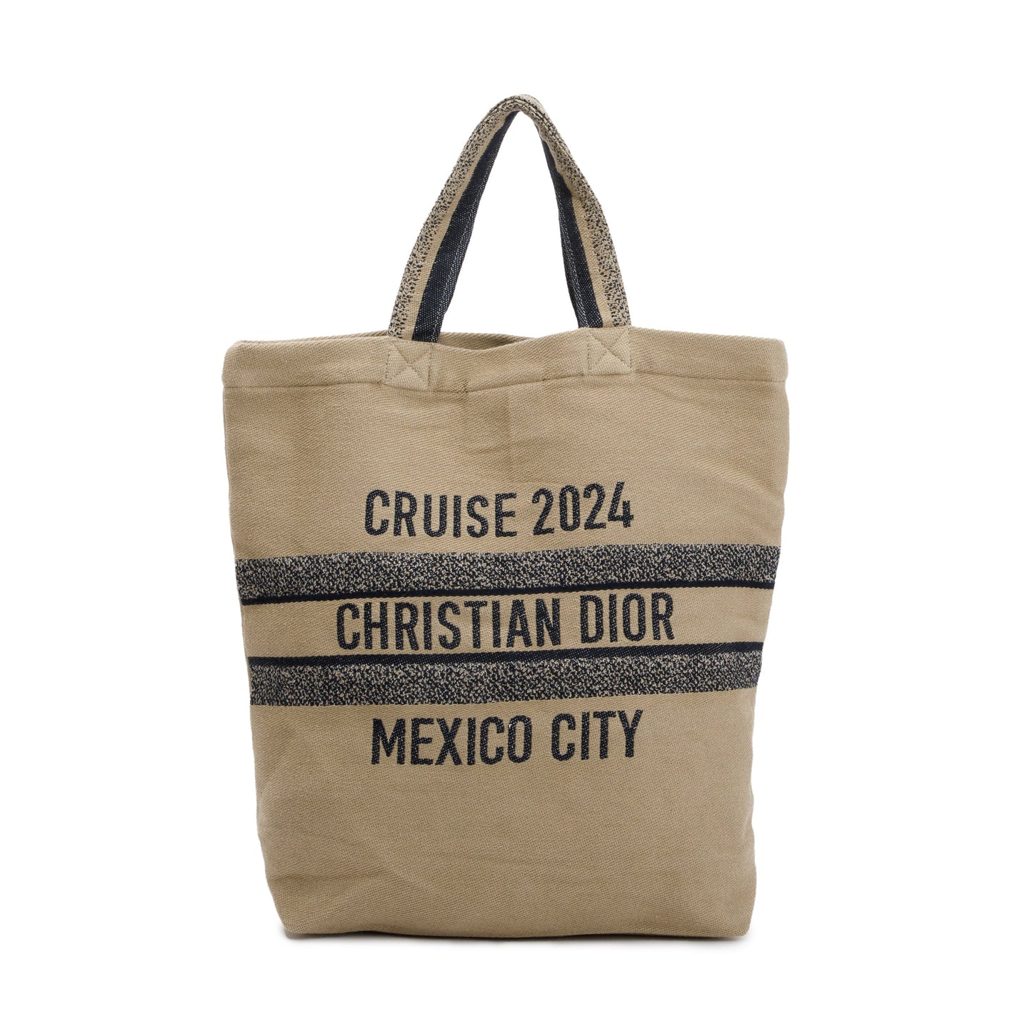 Christian Dior Neutral Canvas Cruise 2026 Mexico Print City Tote