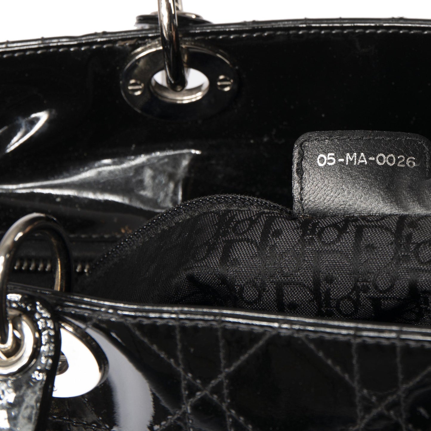 Christian Dior Patent Large Lady Dior Bag