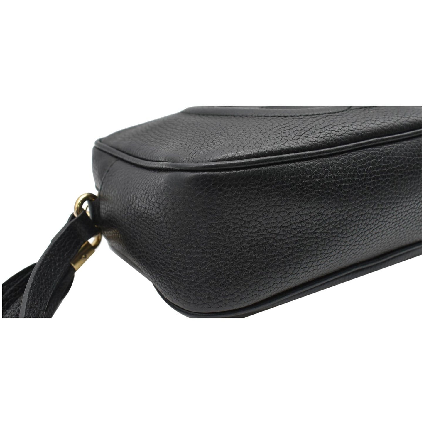 GUCCI Soho Disco Small Pebbled Leather Crossbody Bag Black 308364