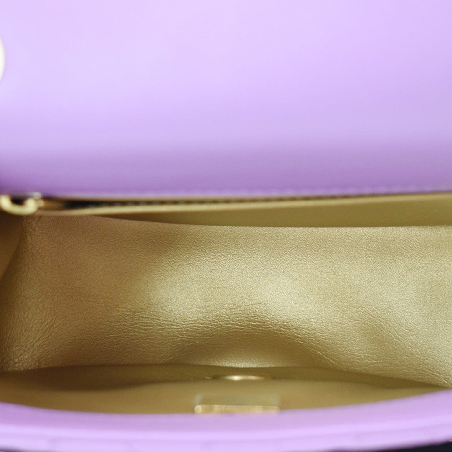 CHANEL 22S Mini Pearl Crush Square Flap Leather Crossbody Bag Purple