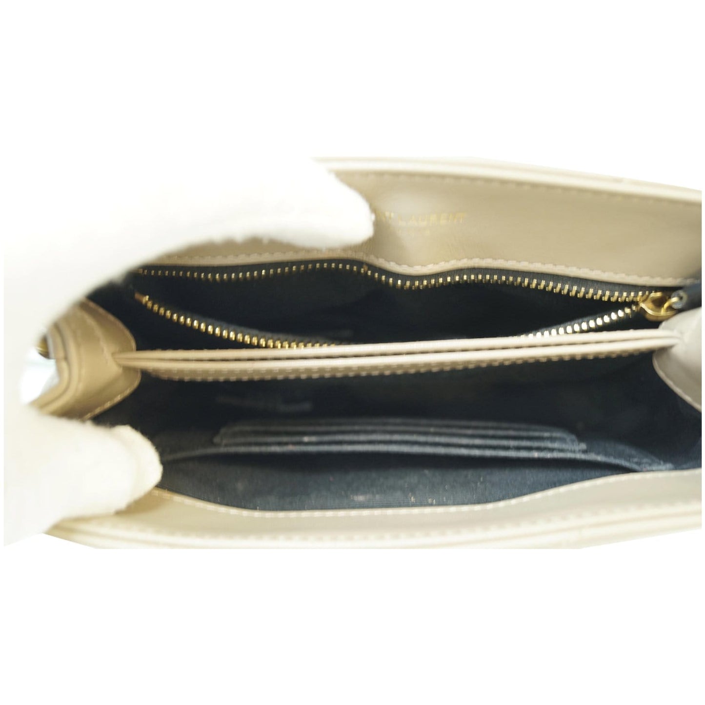 YVES SAINT LAURENT Matelasse Loulou Toy Calfskin Crossbody Bag Taupe