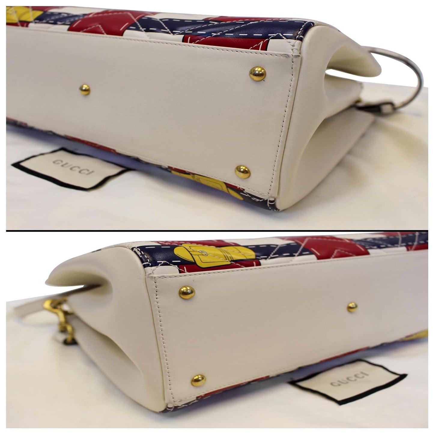 GUCCI Trompe L?oeil Print GG Marmont Top Handle Shoulder Bag