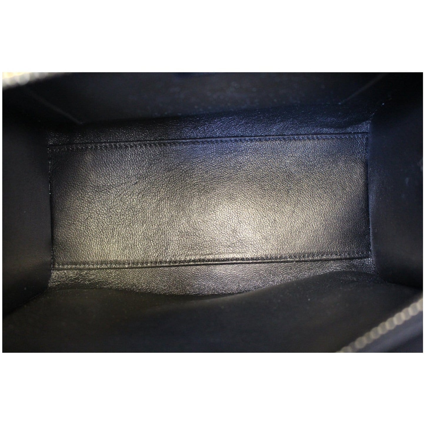 CELINE Nano Luggage Calfskin Leather and Suede Crossbody Bag Tricolor