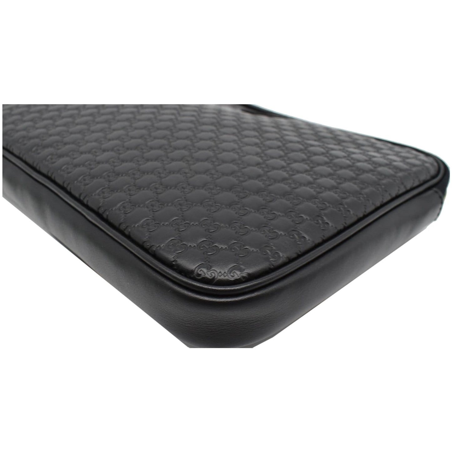 GUCCI Microguccissima Leather Clutch Bag Black 607726