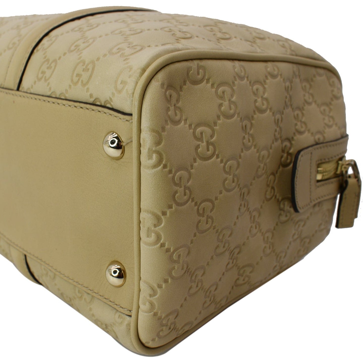 GUCCI Small Britt Guccissima Leather Satchel Bag Beige 170010