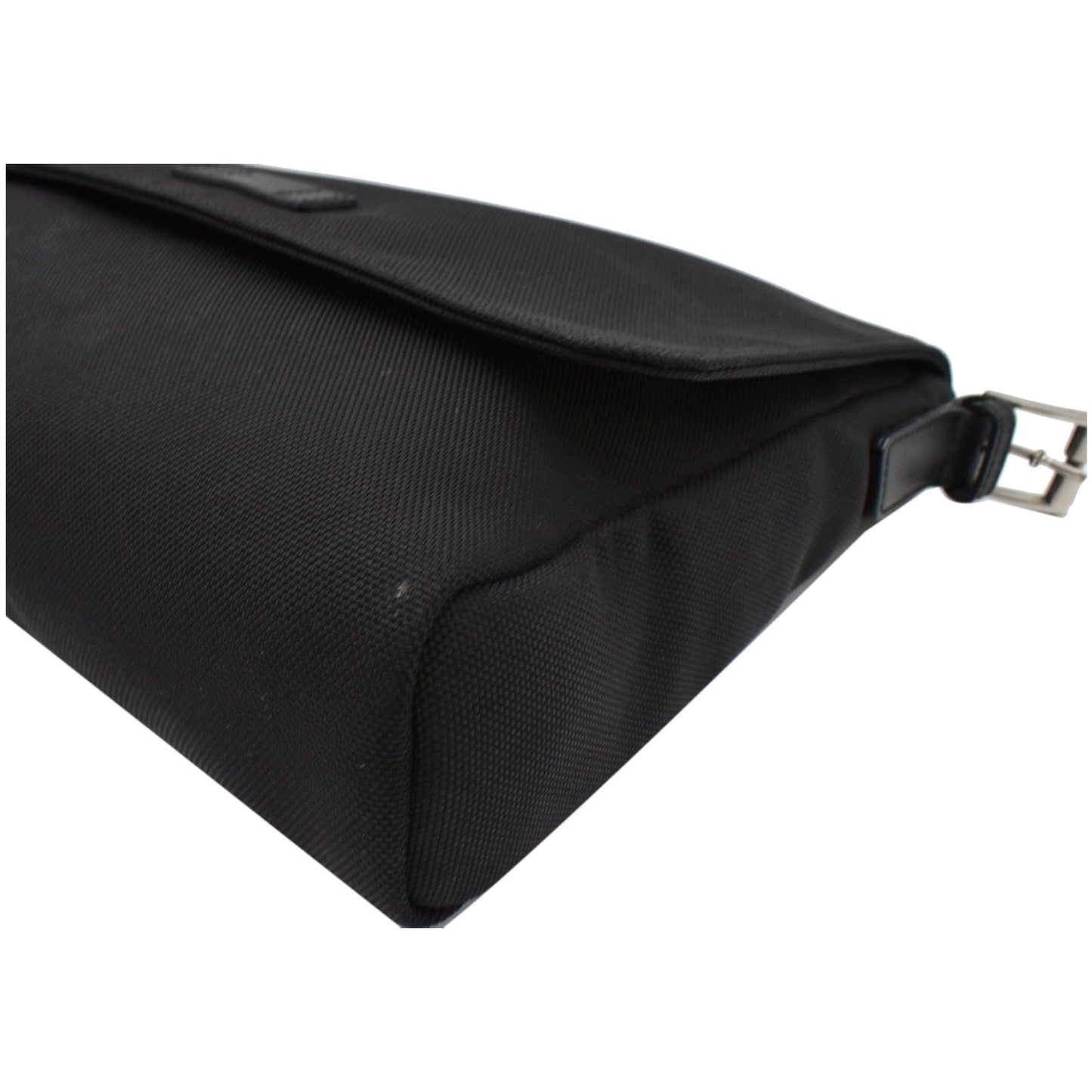 GUCCI Techno Large Web Nylon Canvas Messenger Bag Black 337074