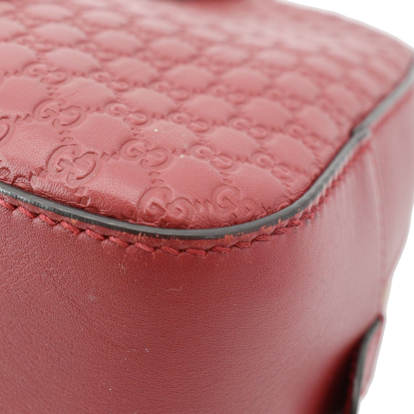 GUCCI Microguccissima Small Leather Crossbody Bag Navy Red 510286