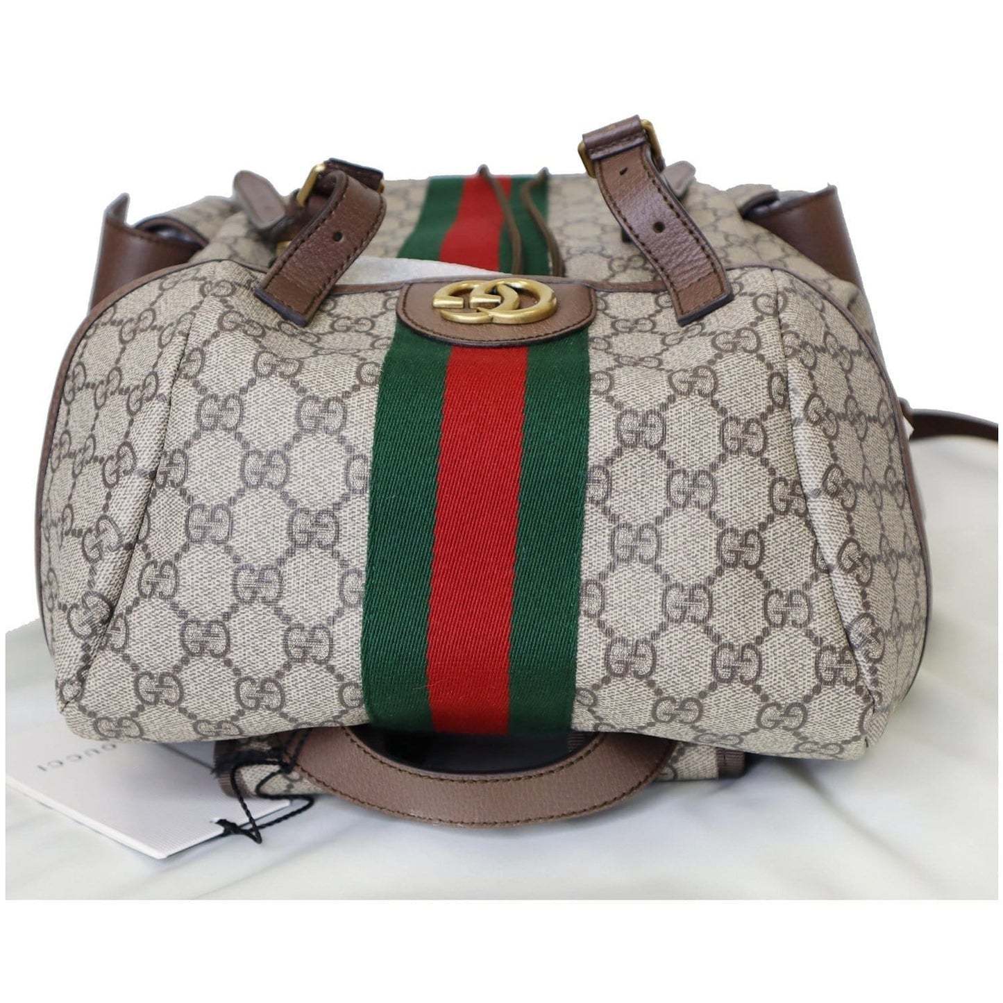 GUCCI Ophidia GG Medium Supreme Canvas Backpack Beige/Ebony 598140 - 15% OFF