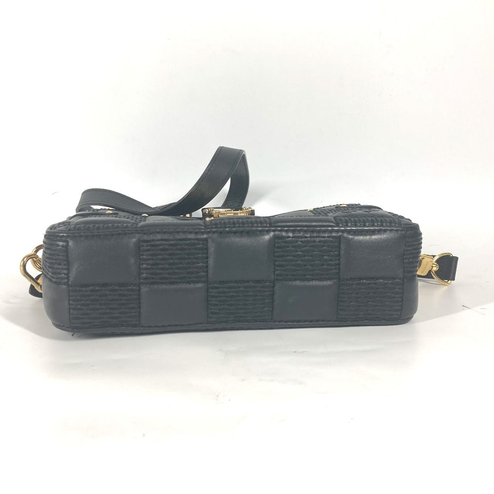 LOUIS VUITTON Shoulder Bag M59046 leather black Damier Pochette Troca Women