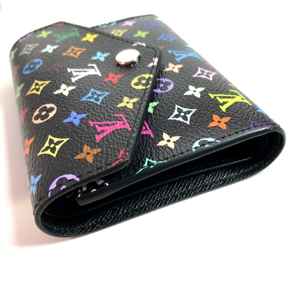 LOUIS VUITTON Trifold wallet M14163 Monogram multicolor canvas black Monogram Multicolore Takashi Murakami LVxTM Portefeuille Victorine