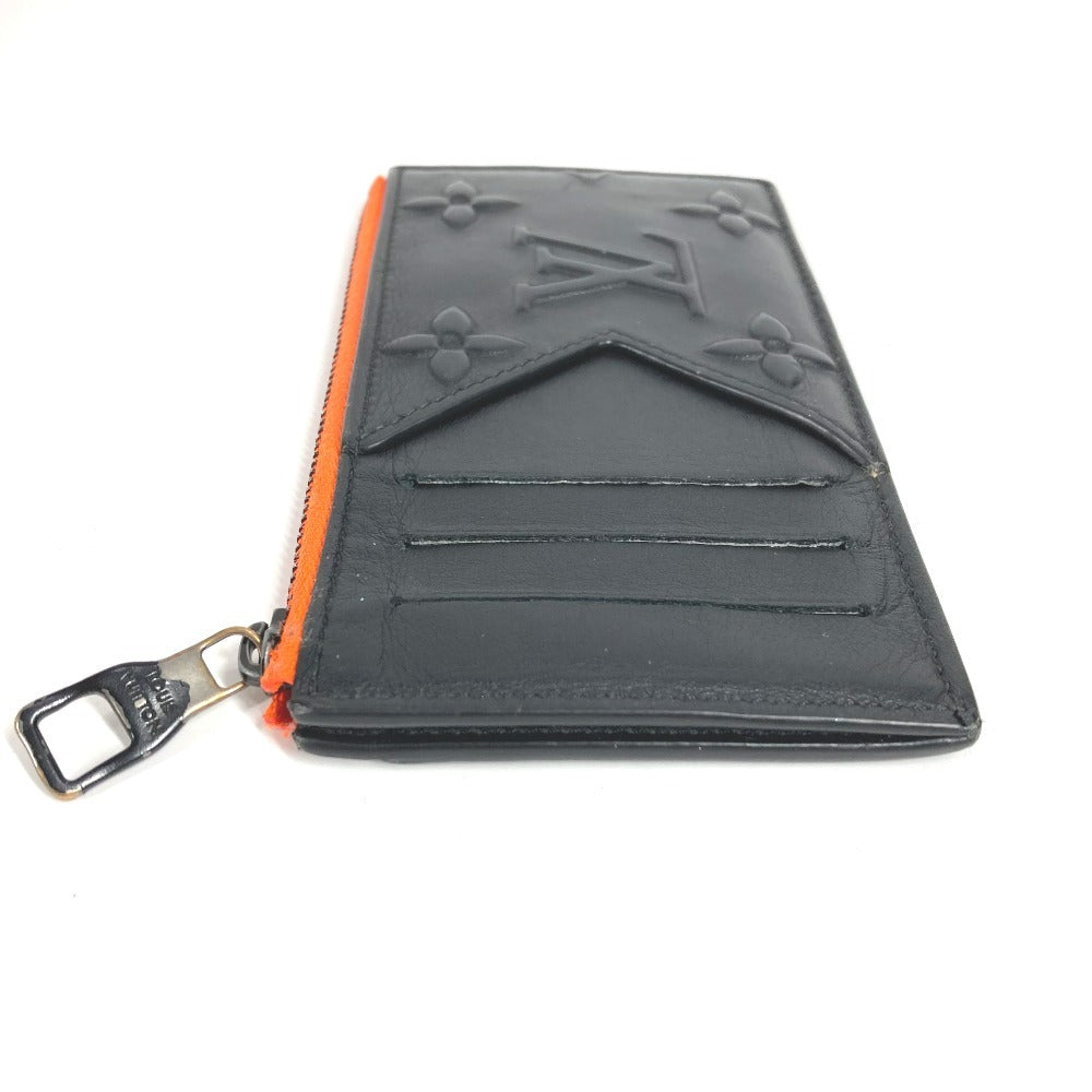 LOUIS VUITTON Coin case M80827 leather black Virgil Abloh Monogram Seal Coin card holder