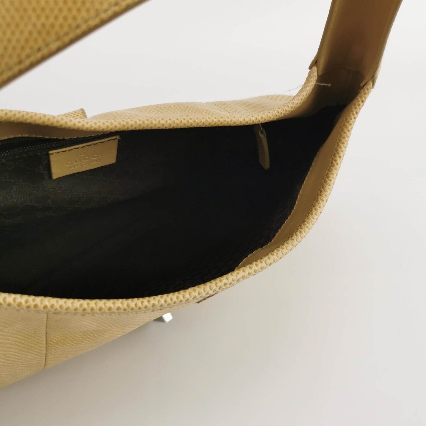 Gucci Jackie Vintage Yellow Gold Exotic Lizard-skin Leather Shoulder Bag