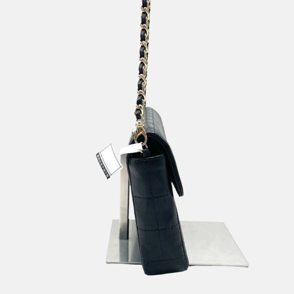 Chanel East West Chocolate Bar Black Leather