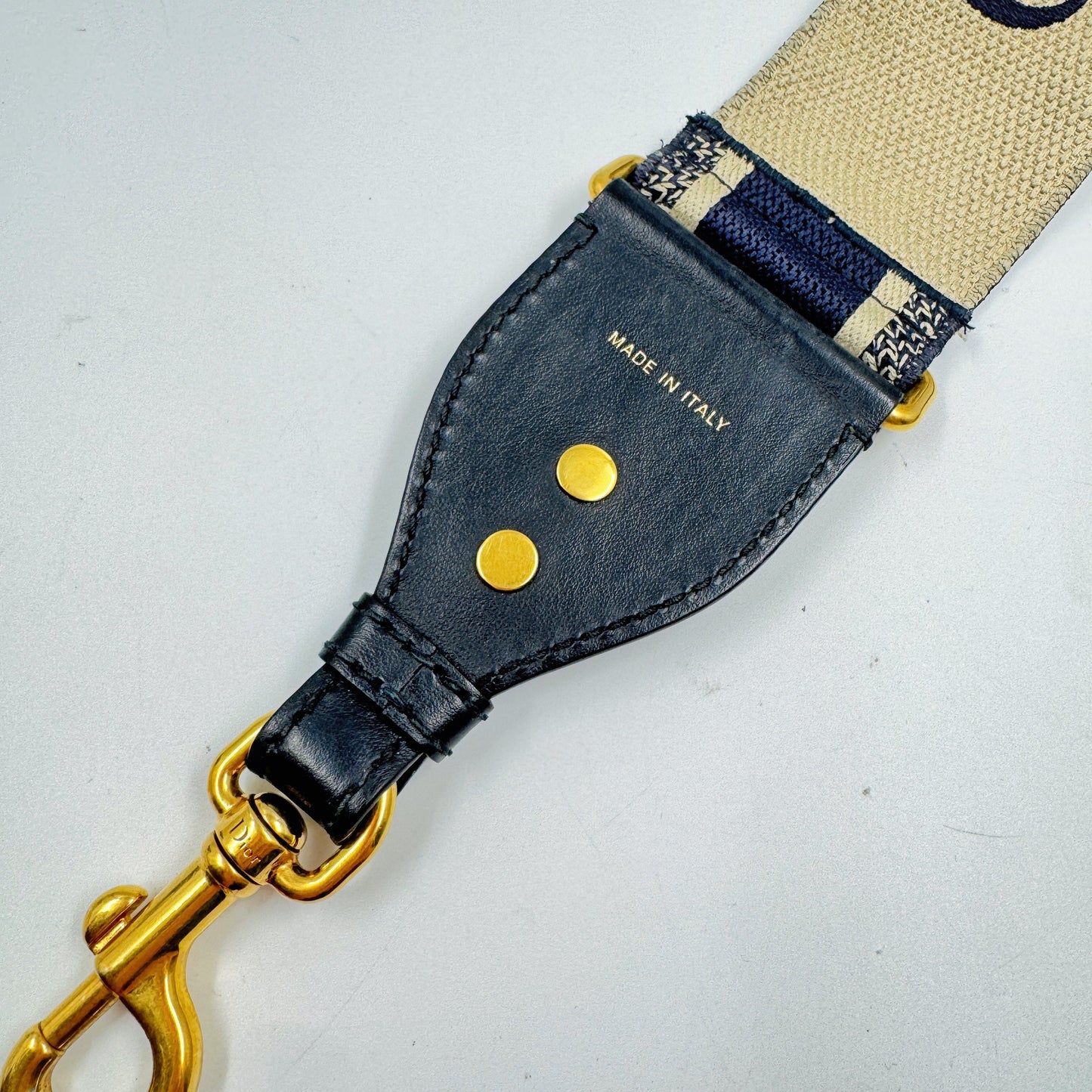 Christian Dior Paris Embroidery Blue Adjustable Shoulder Strap TWS