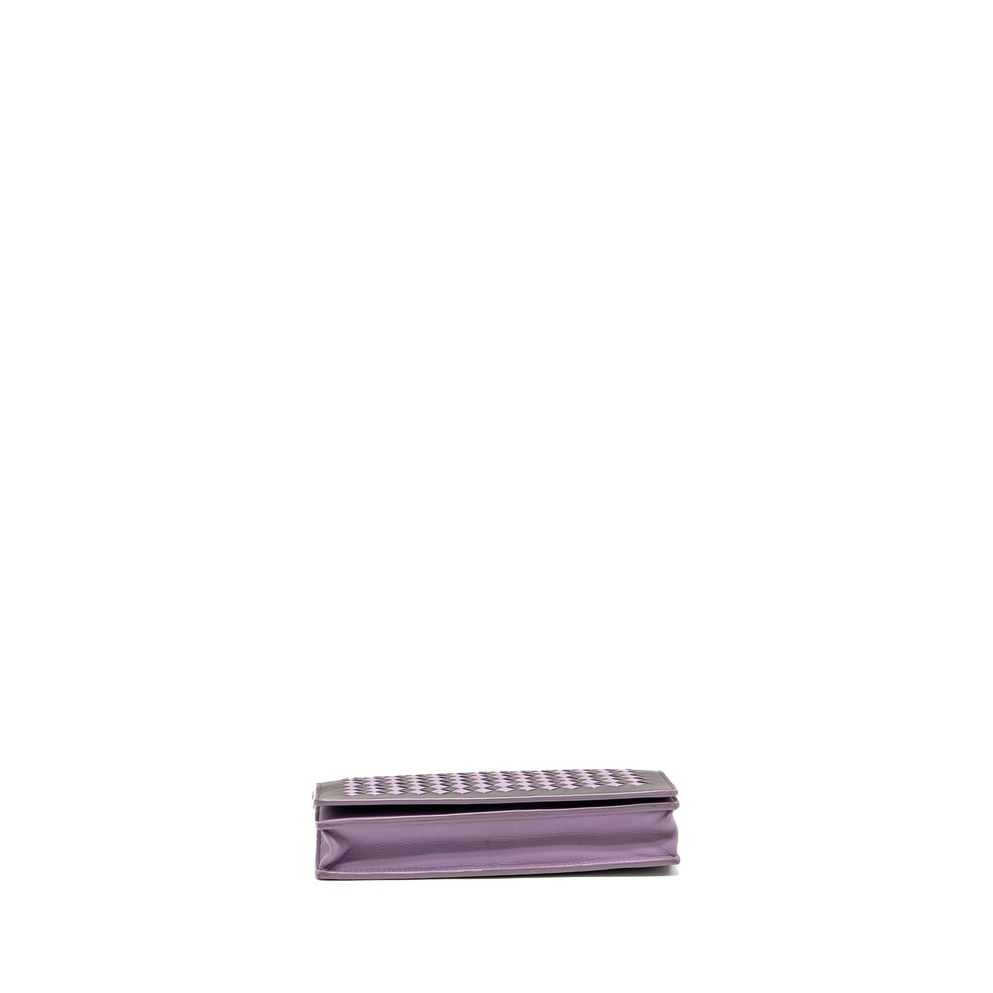 Bottega Veneta Intrecciato Wallet On Chain Leather Purple/Grey