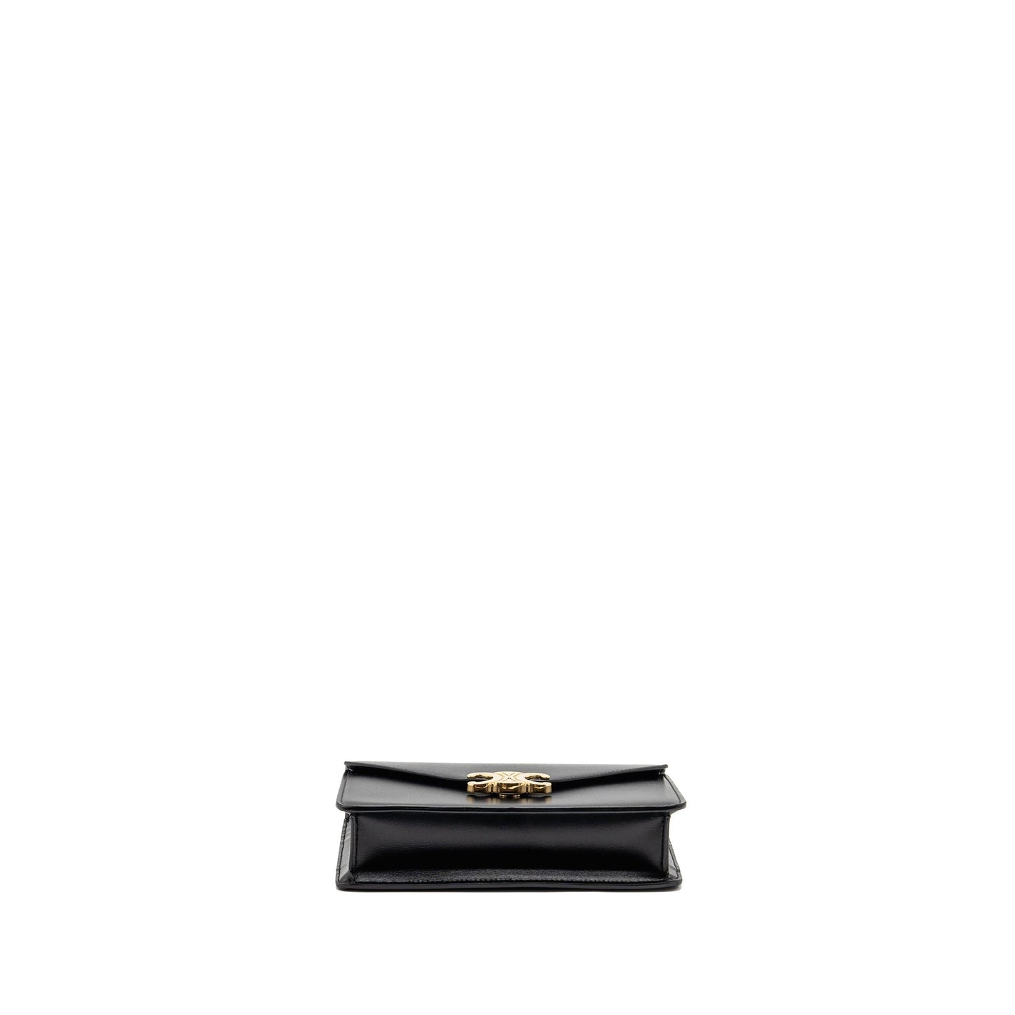 Celine Triomphe Wallet on Chain Margo Shiny Calfskin Black