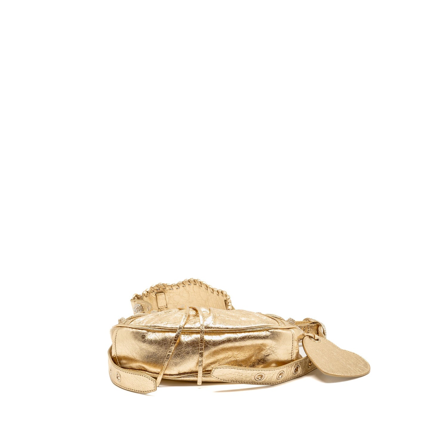 Balenciaga Le Cagole xs Mini Purse Arena Cracked Lambskin Gold
