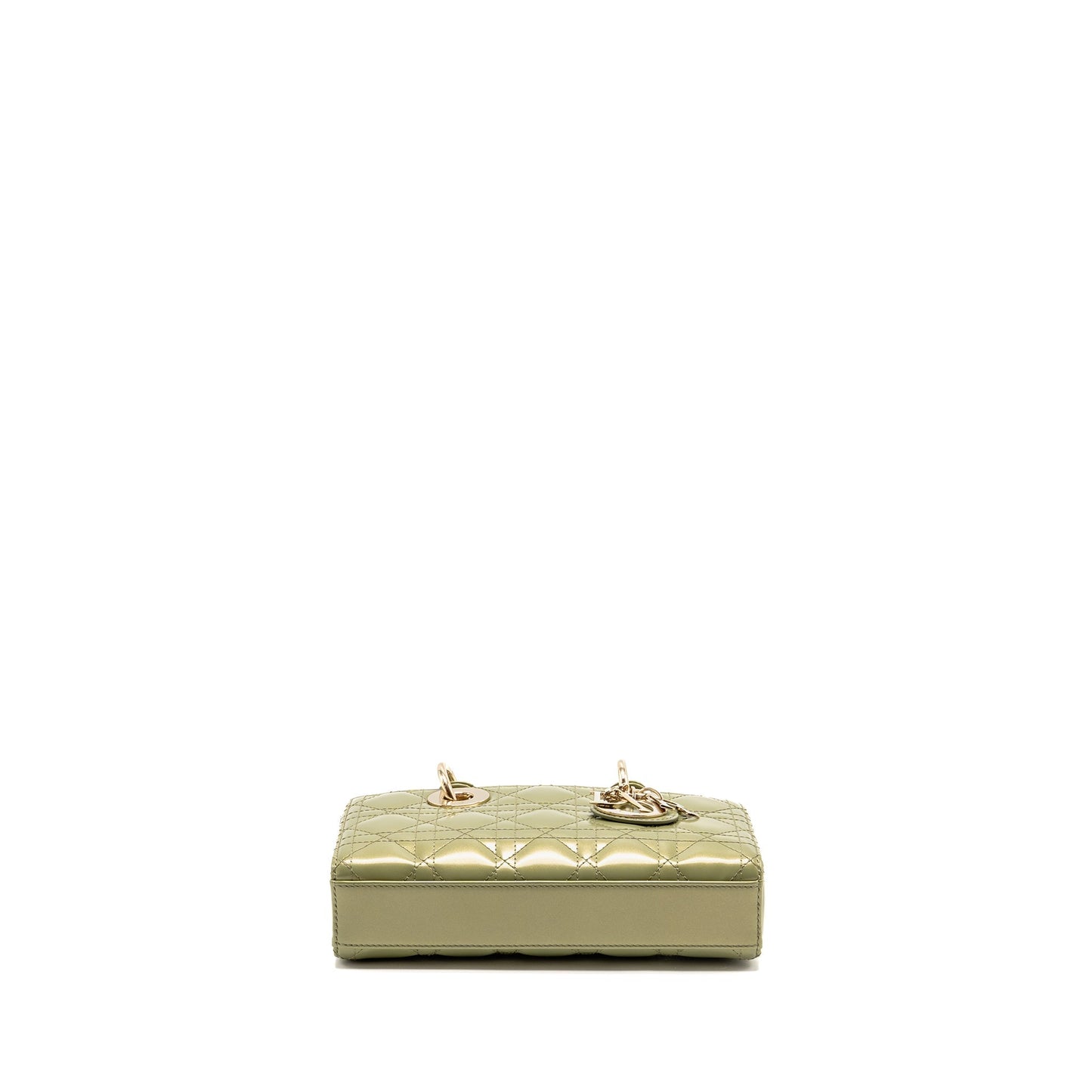 Dior Small Lady D-Joy Purse Cannage Patent Leather Iridescent Green
