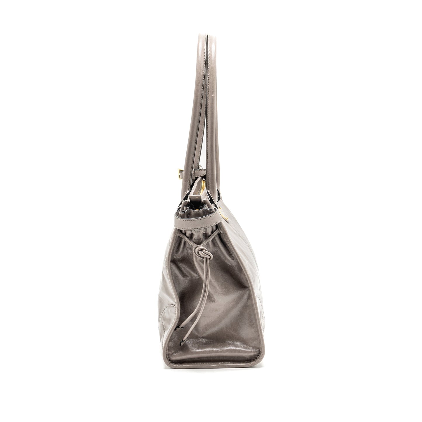 Prada Bonnie Large Handbag Calfskin Grey