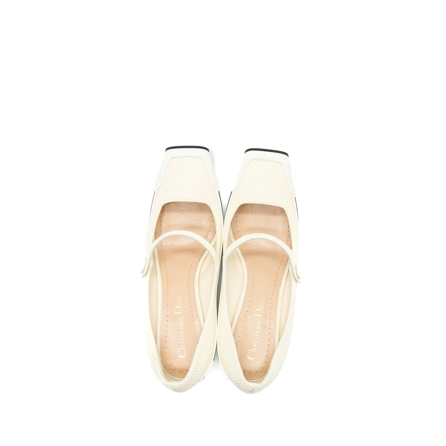 Dior size 37 pump canvas cream / white