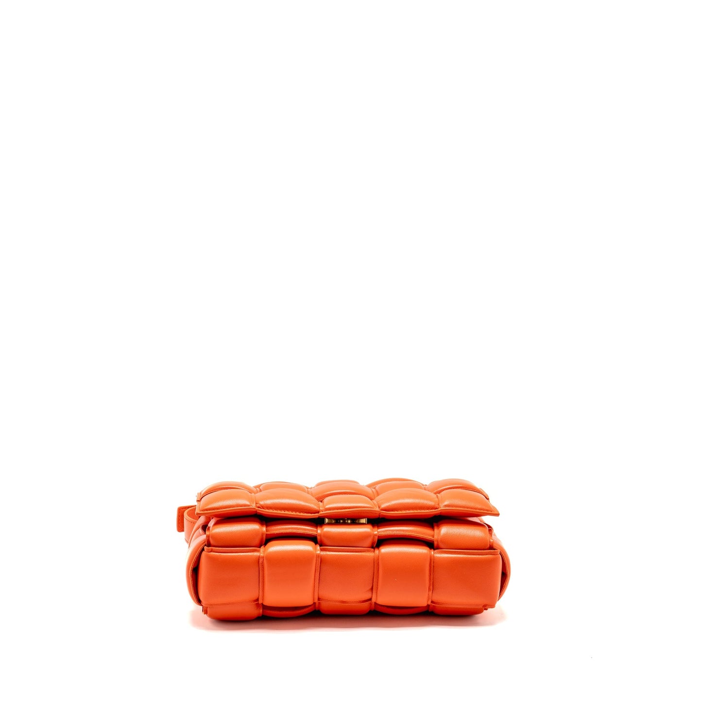 Bottega Veneta Padded Cassette Purse Lambskin Orange