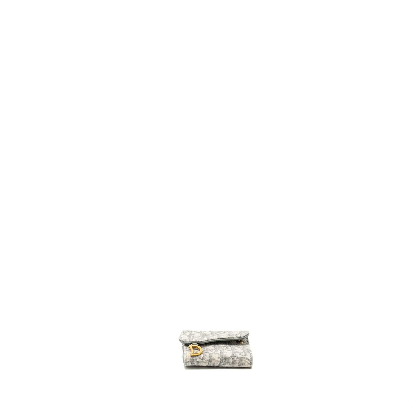 Dior saddle lotus wallet grey oblique jacquard
