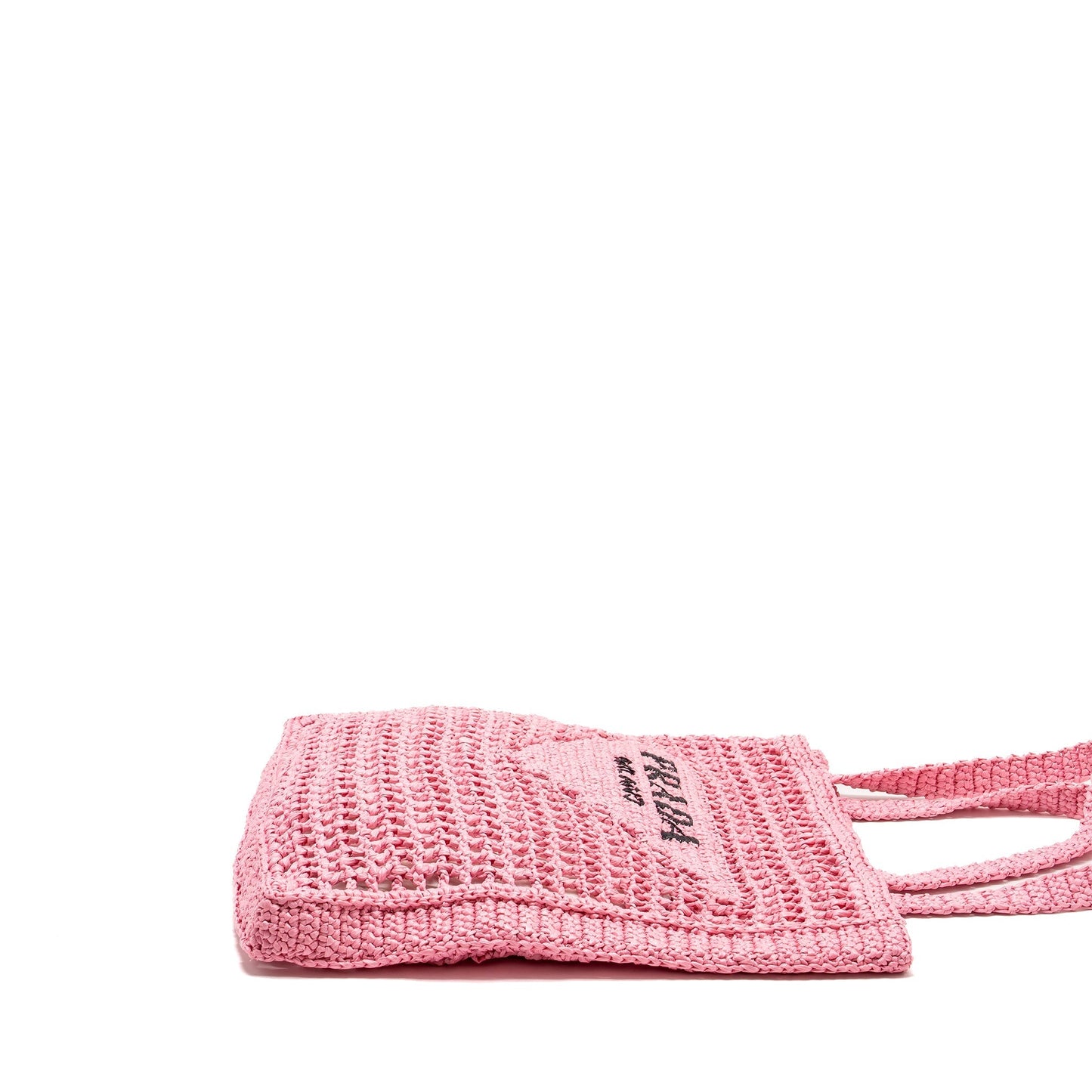 Prada Crochet Tote Purse Raffia Pink