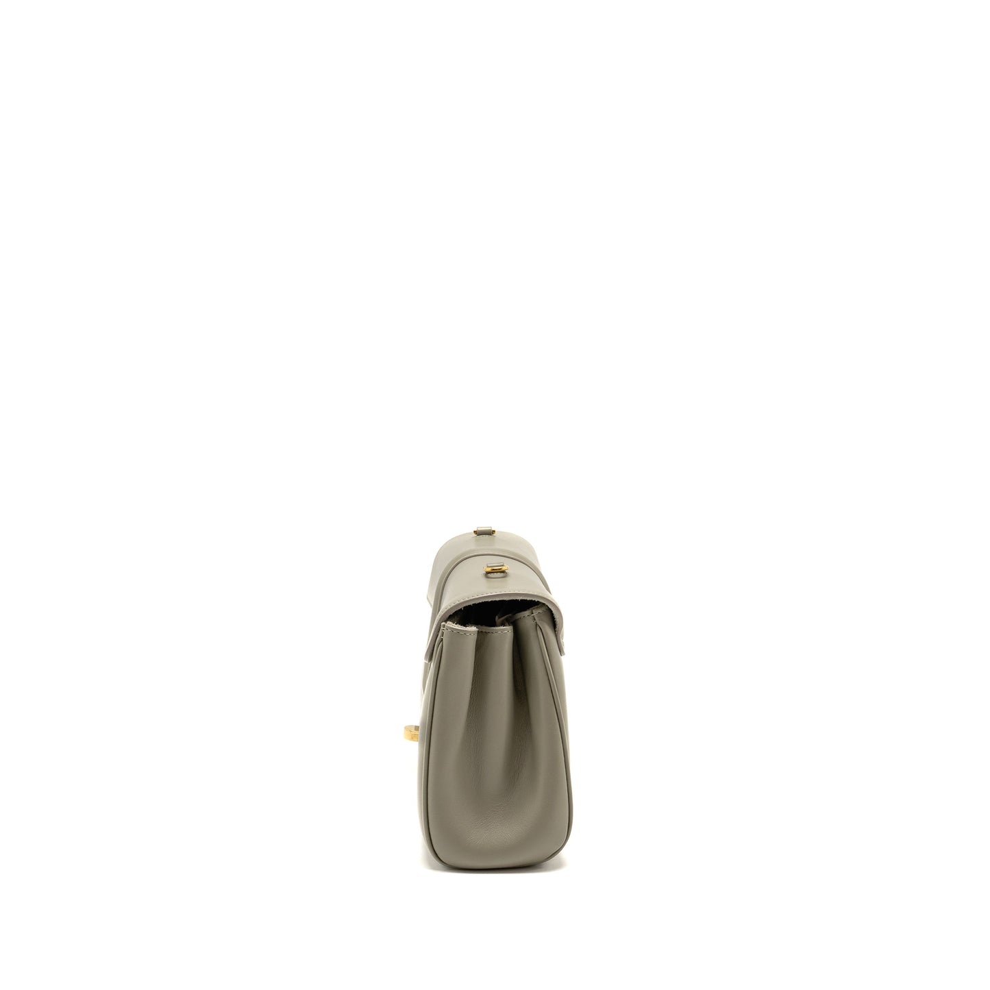 Luxury CELINE Teen Soft 16 calfskin light olive green GHW