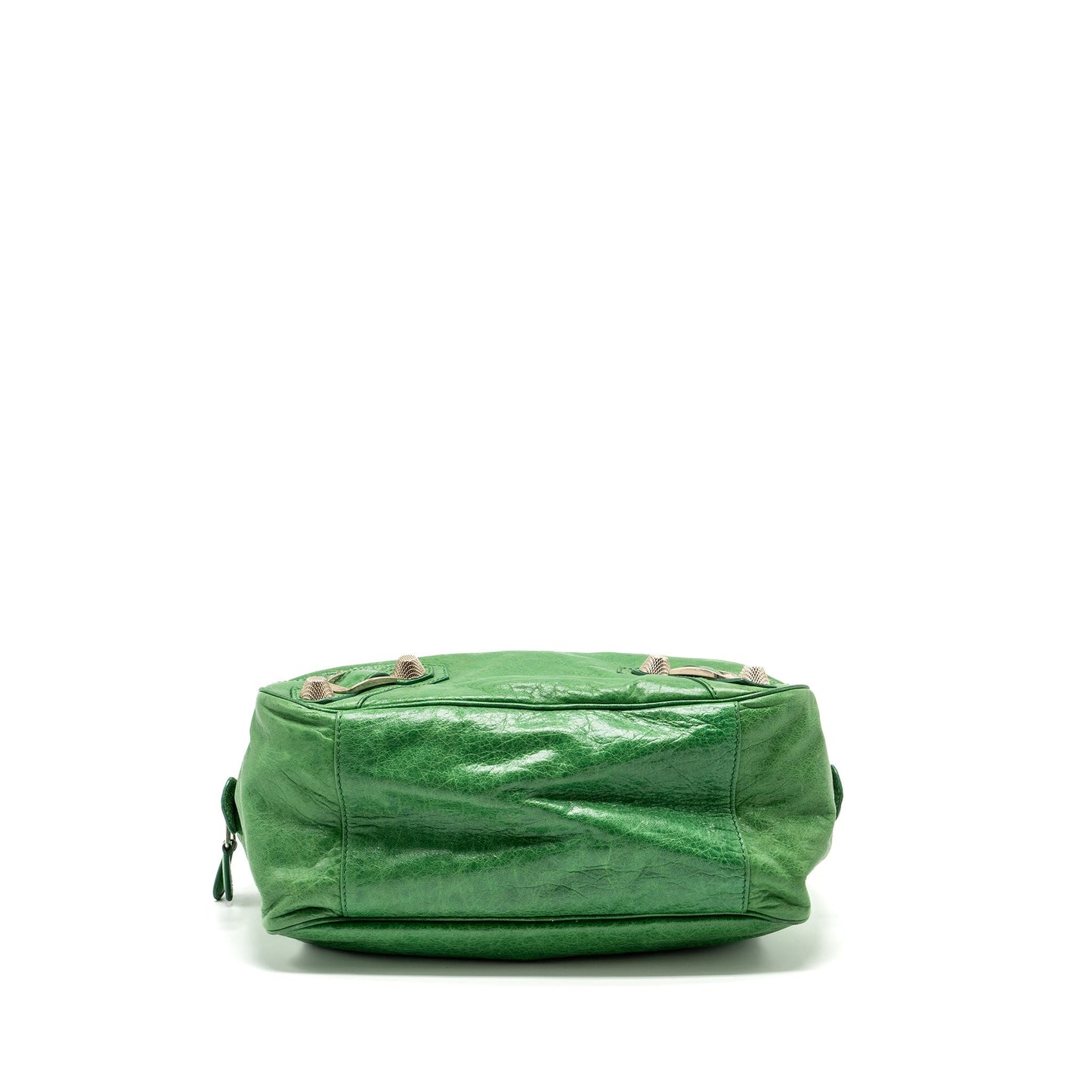 Balenciaga zip handle Purse green leather