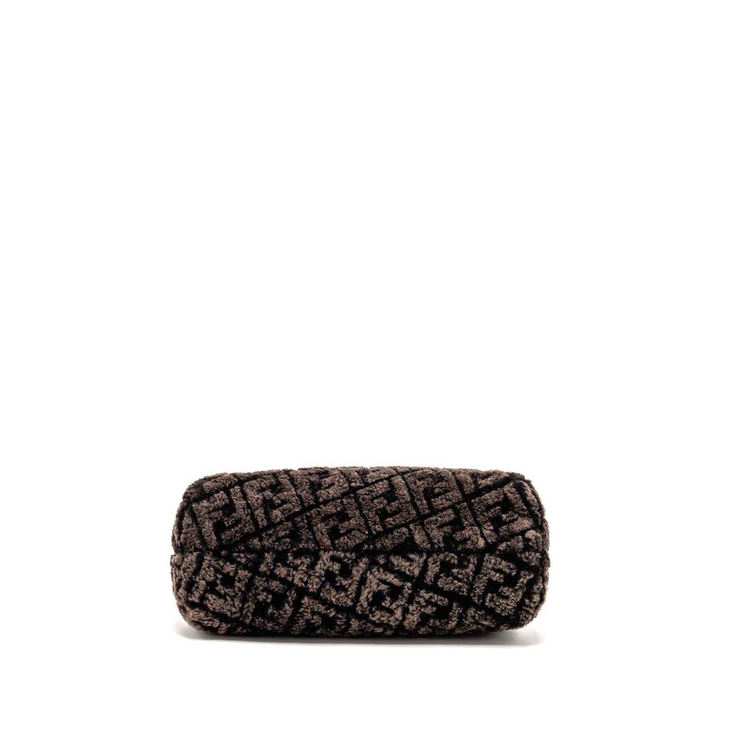 Fendi Medium Fendi First Clutch Purse Shearling Brown