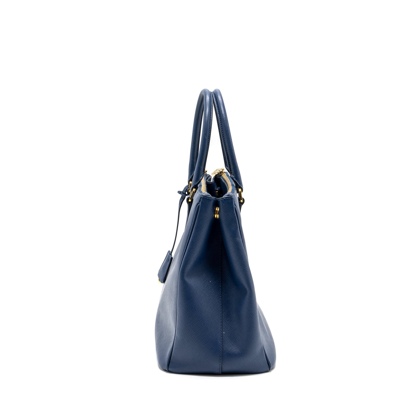 Prada double zip tote Purse saffiano calfskin blue