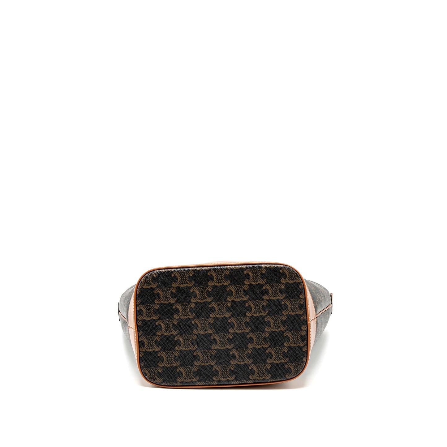 Celine Small Bucket Purse Triomphe Canvas/Calfskin Tan