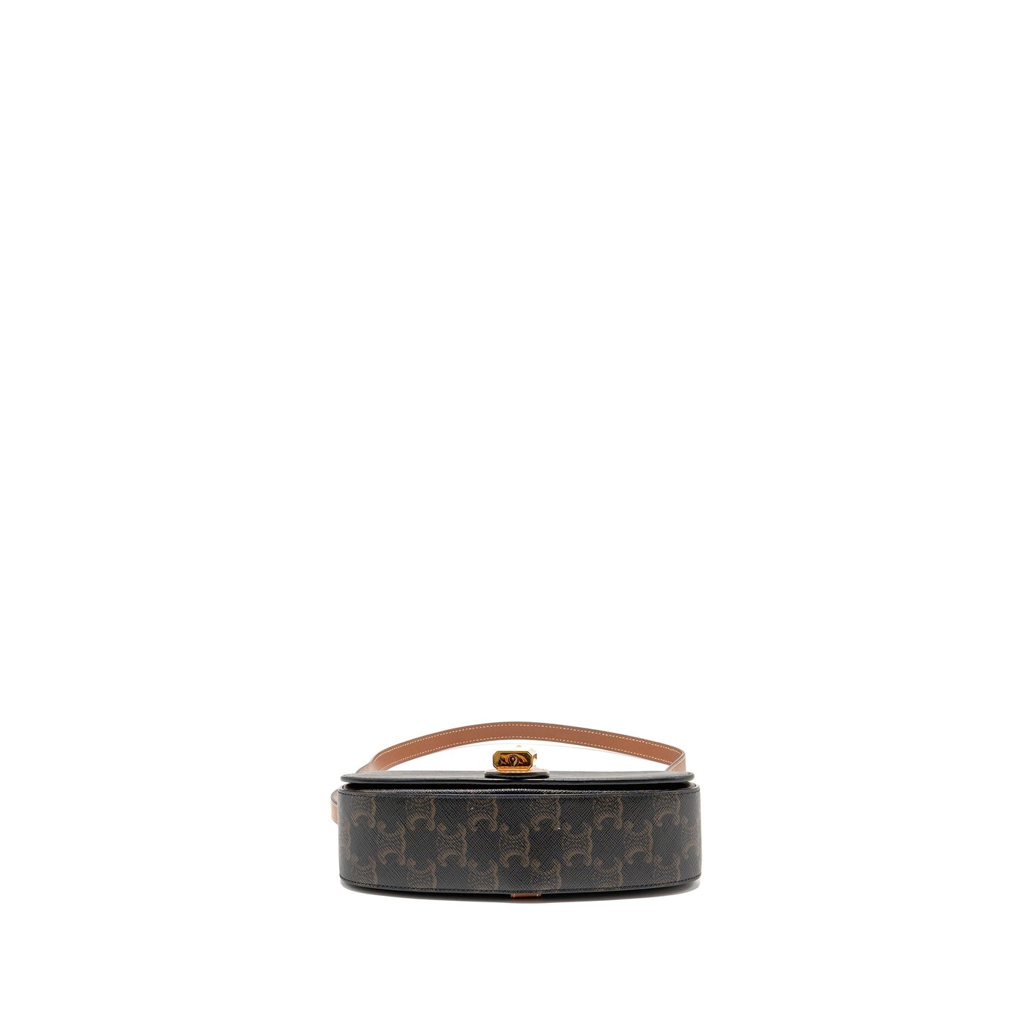 Celine Clutch On Strap Tabou Triomphe Canvas/Calfskin Tan