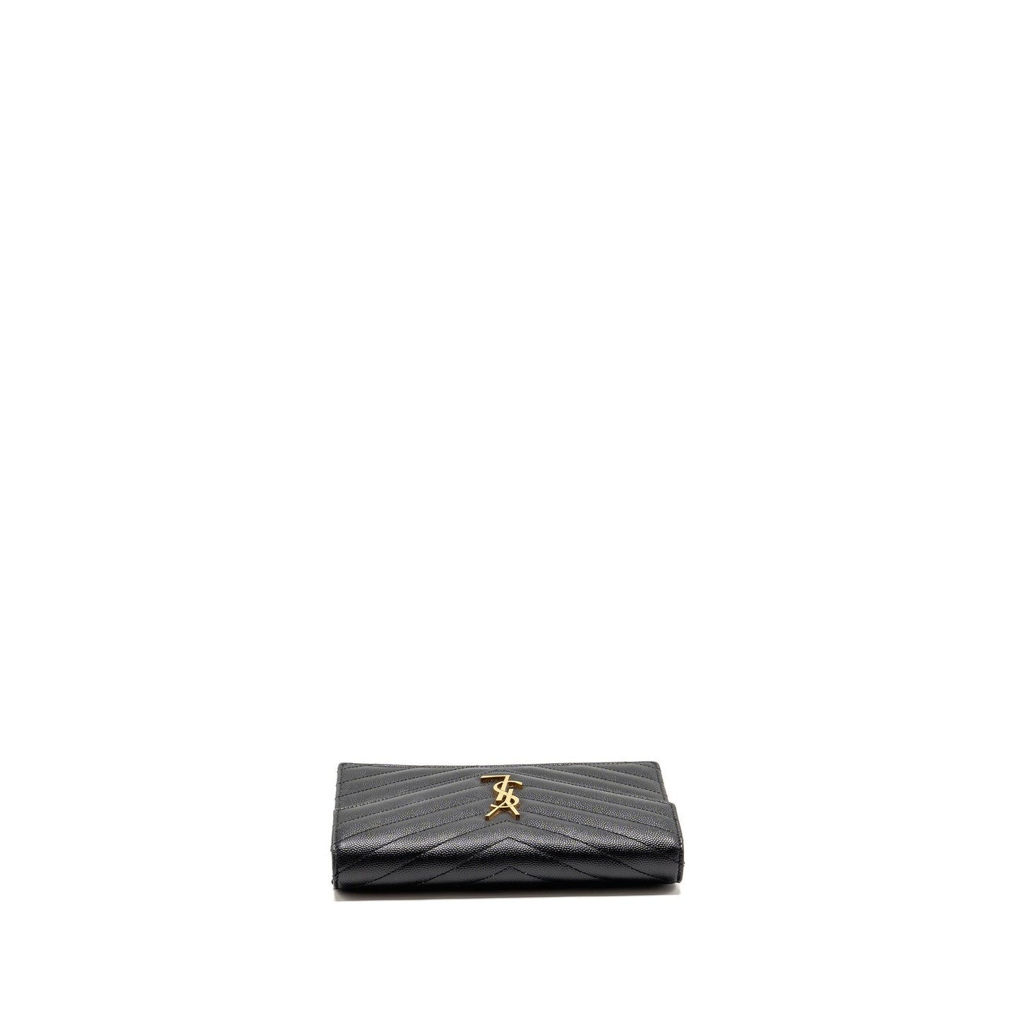 Saint Laurent/ Envelope Chain Wallet Grained Calfskin Black