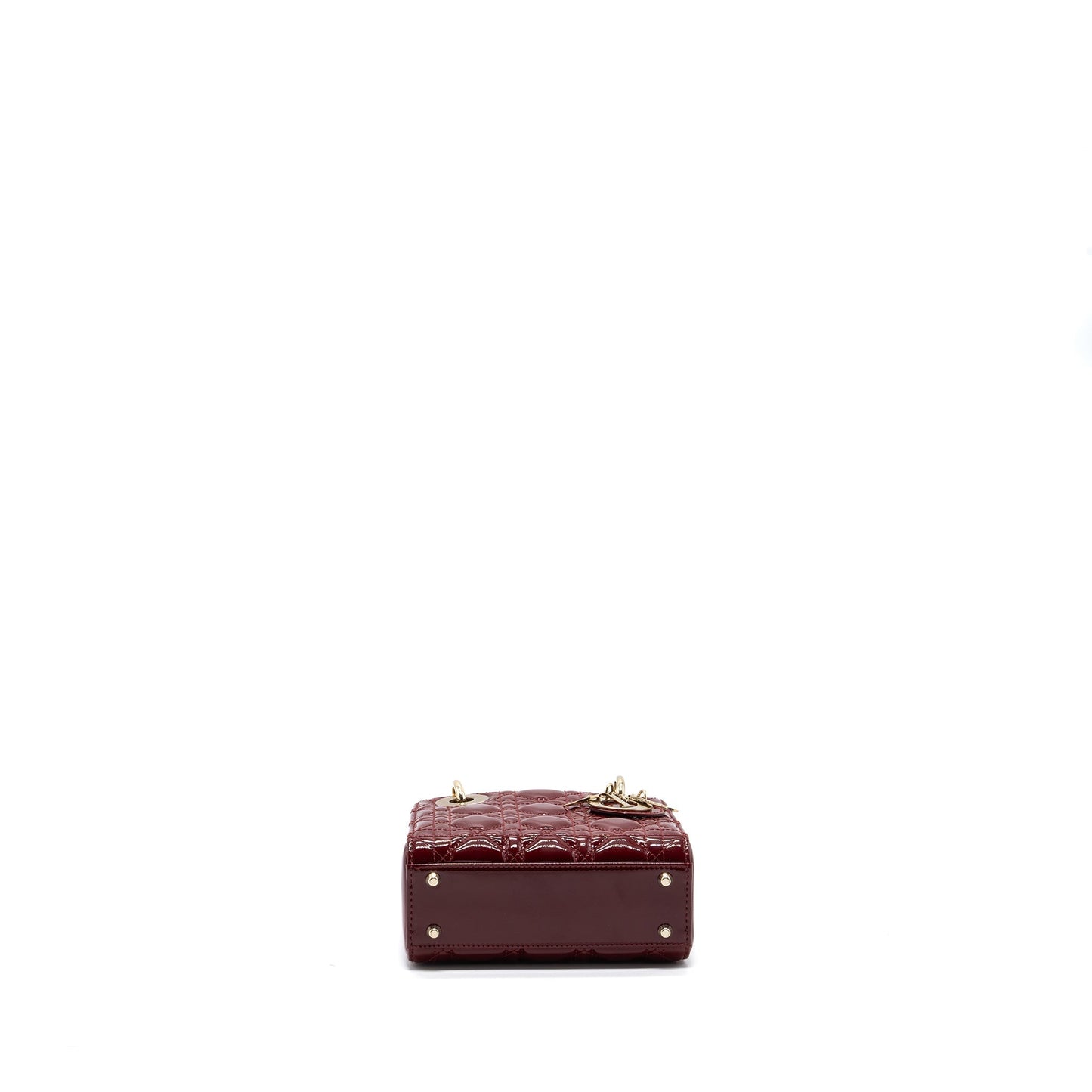 Dior Mini Lady Dior Patent Calfskin Red