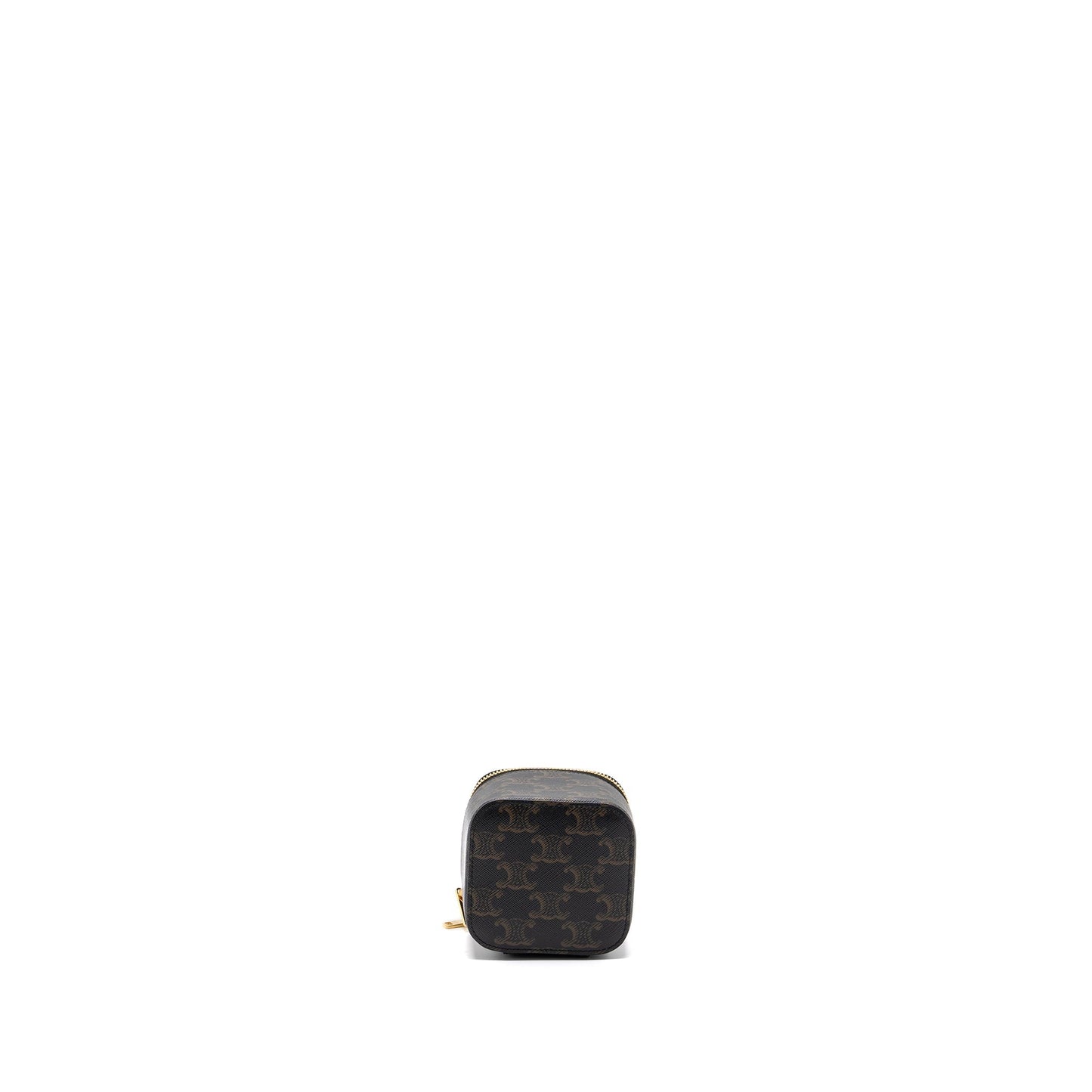 Celine Mini Vanity Case Triomphe Canvas/Calfskin Tan