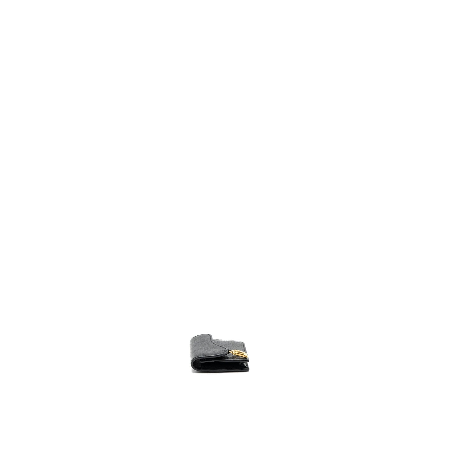 Dior Saddle Flap Card Holder Goatskin Black