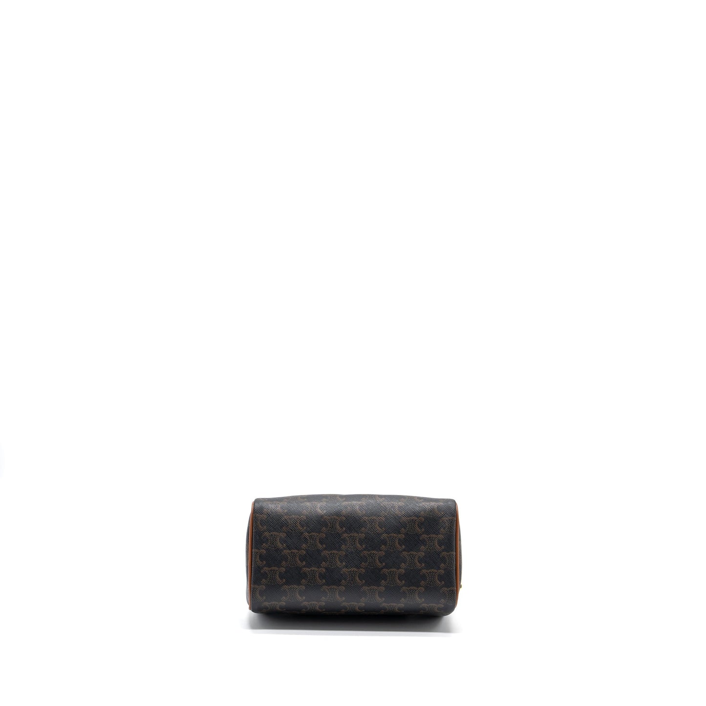 Celine Small Boston Purse Triomphe Canvas/Calfskin Tan