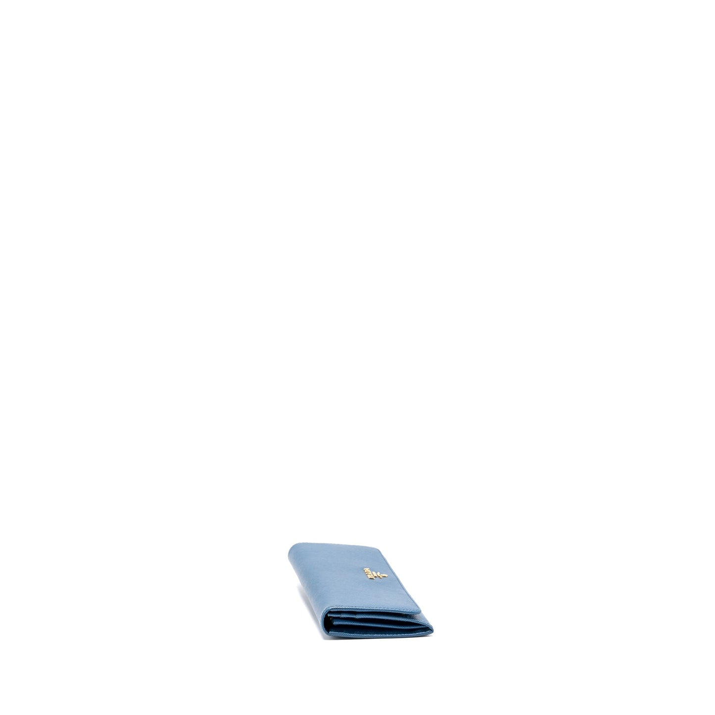 Prada Saffiano Long Wallet Calfskin Blue