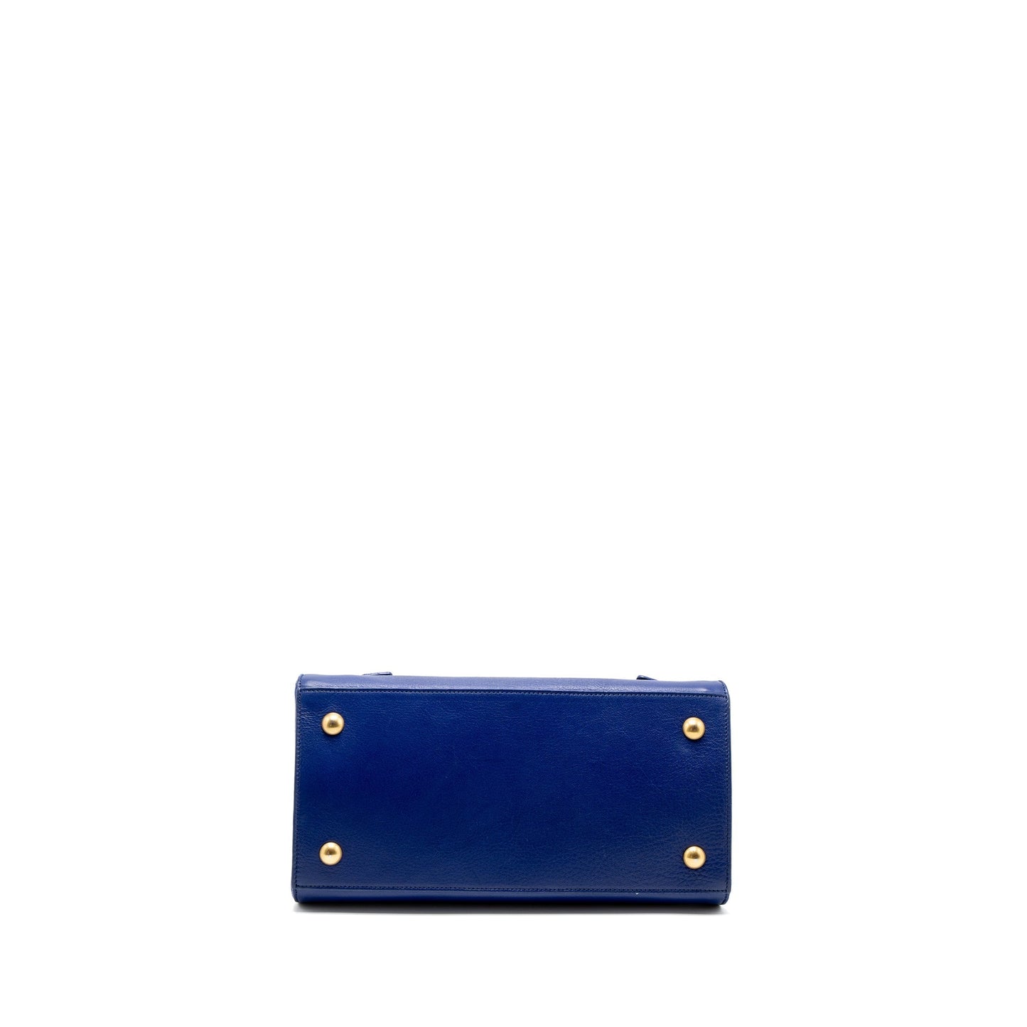 Saint Laurent/ Muse Two Tote Purse Calfskin Blue