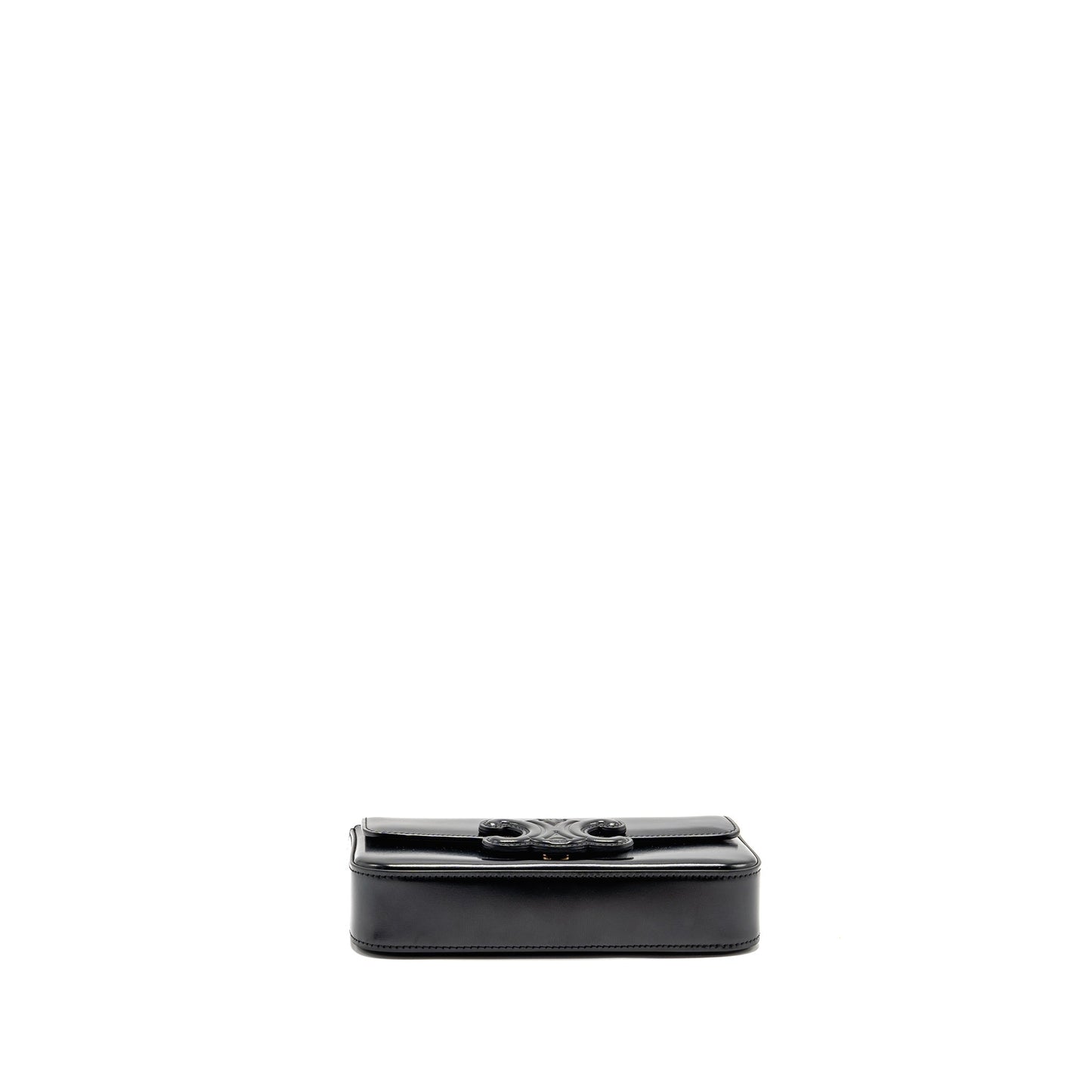 Celine Cuir Triomphe Chain Mini Purse Calfskin Black