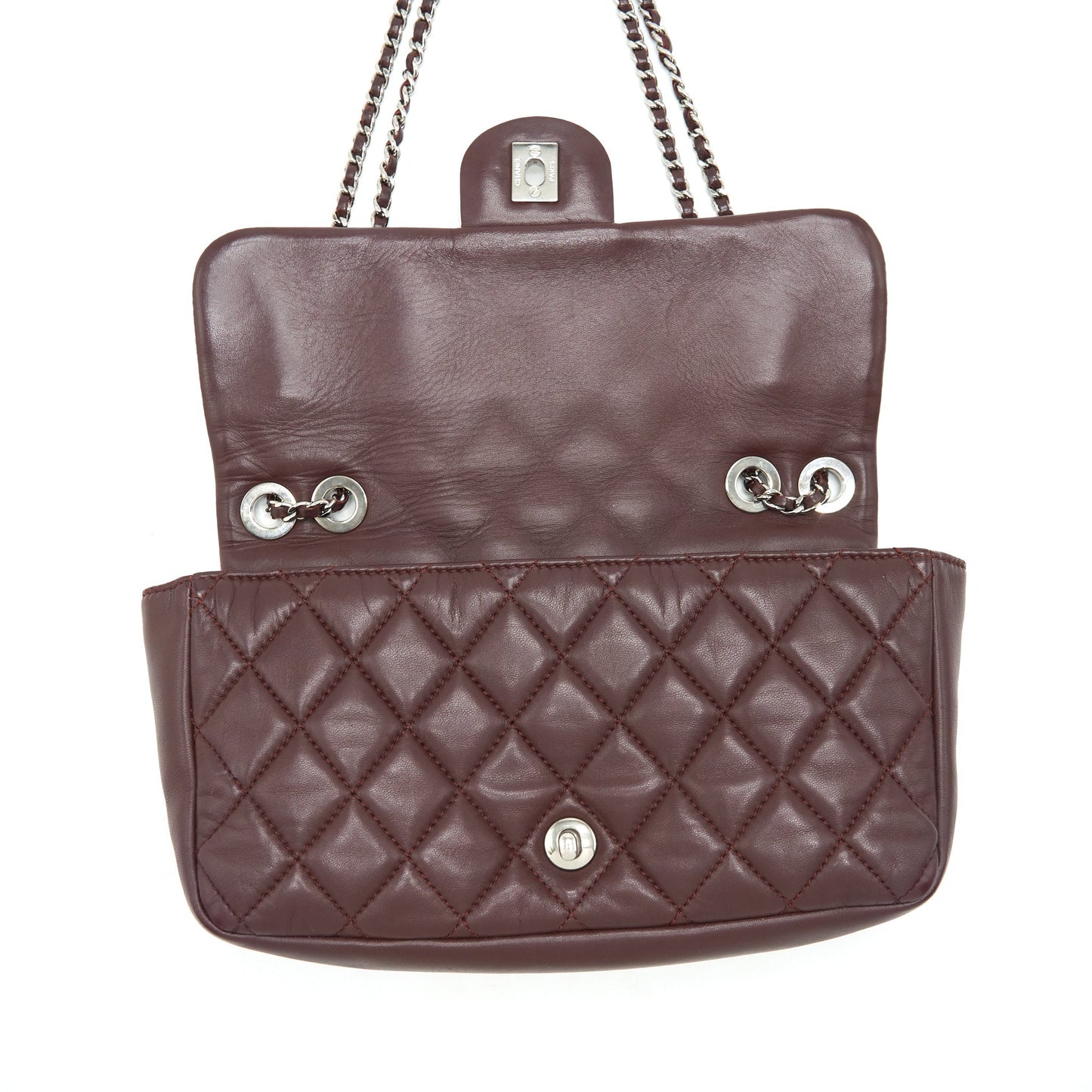 Chanel Coco Rain Flap Bag Lambskin Burgundy