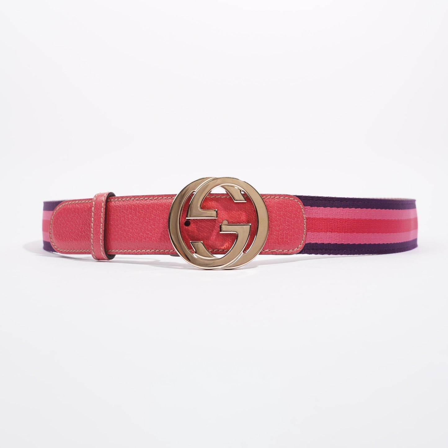 Gucci Womens Interlocking Belt Pink / Red / Purple 95cm - 38"