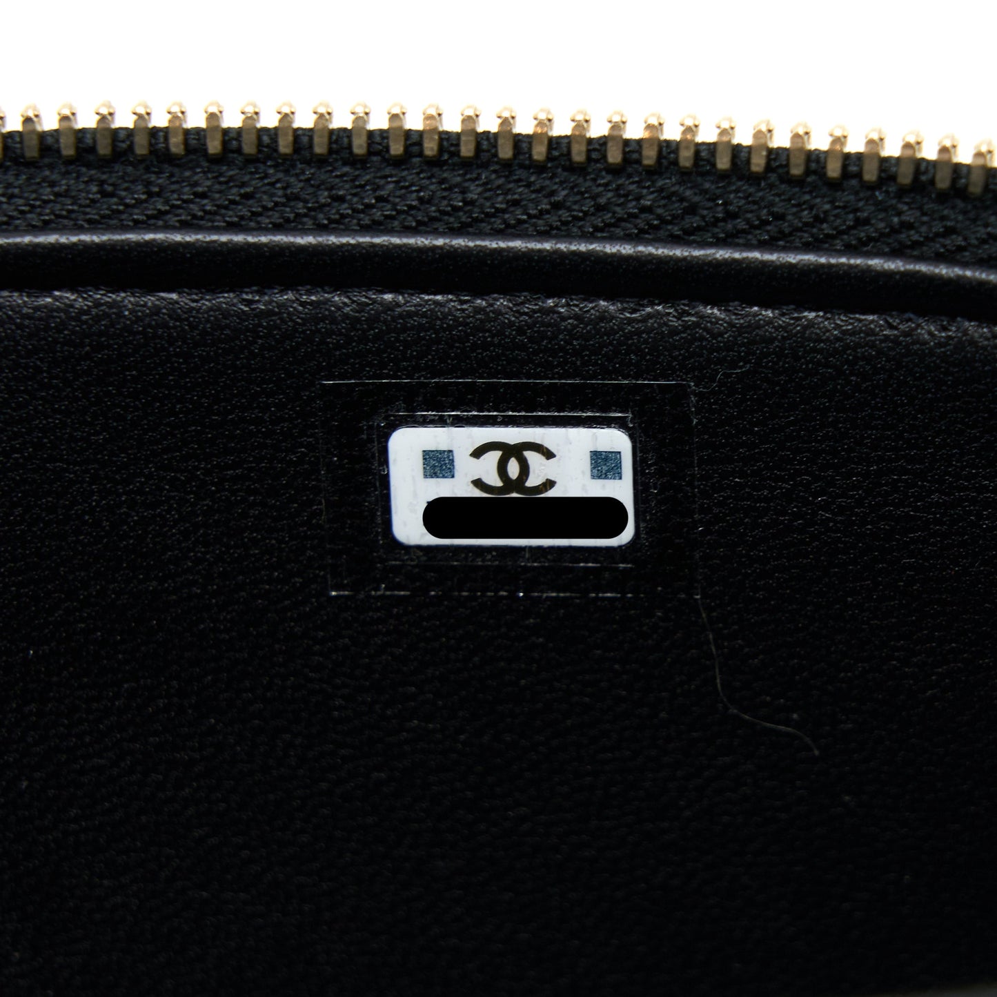 Chanel Leather Chain Top Handle Long Vanity Lambskin Black