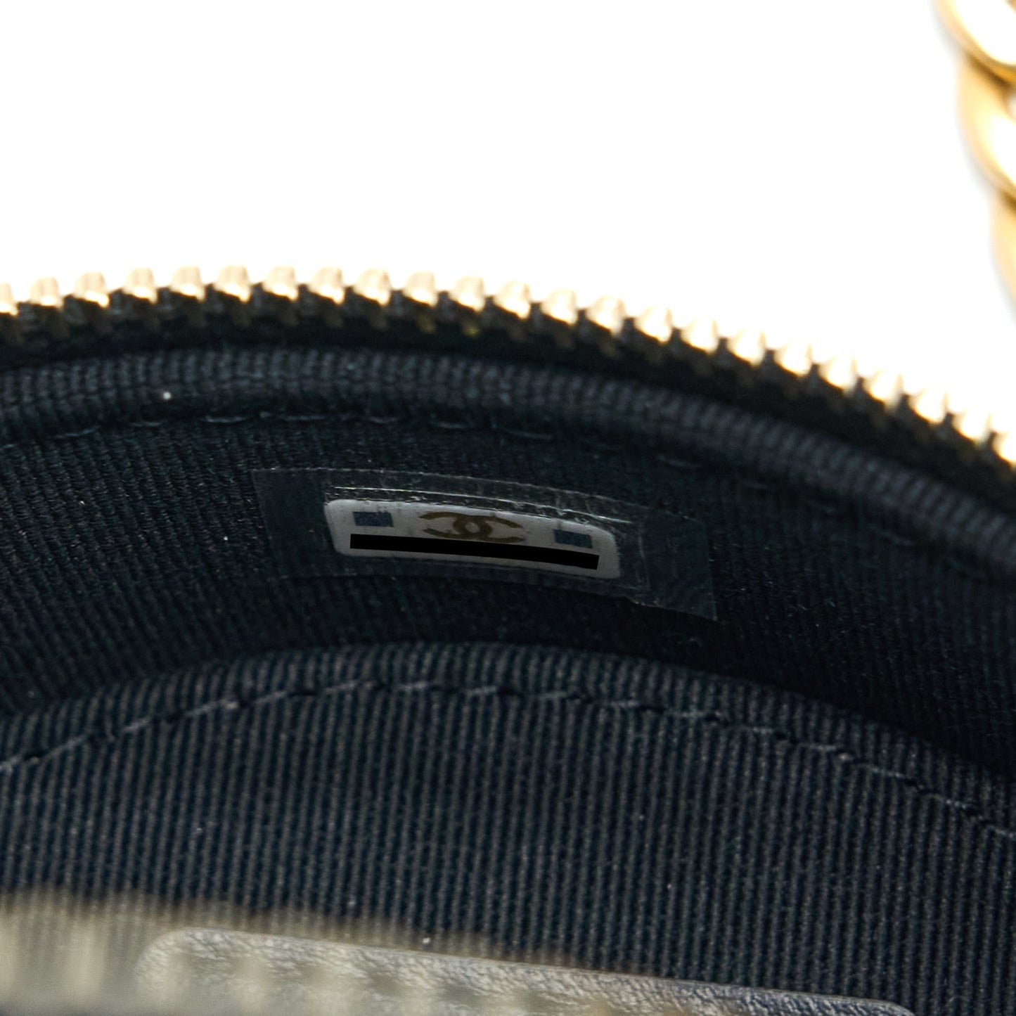Chanel 22K Gold Pillar Round Clutch With Chain Lambskin Black Brushed