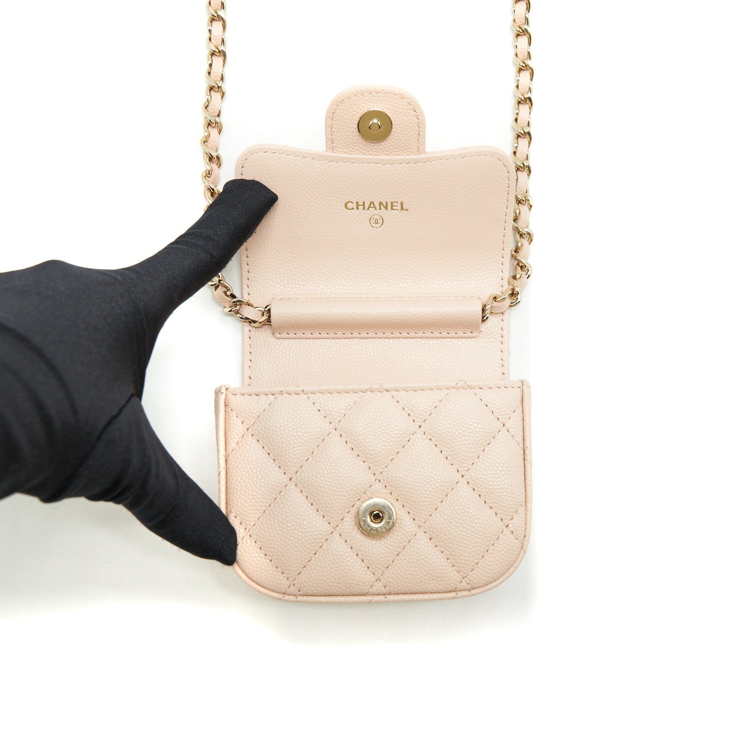 Chanel 22C Mini Flap Vanity Caviar Light Pink L